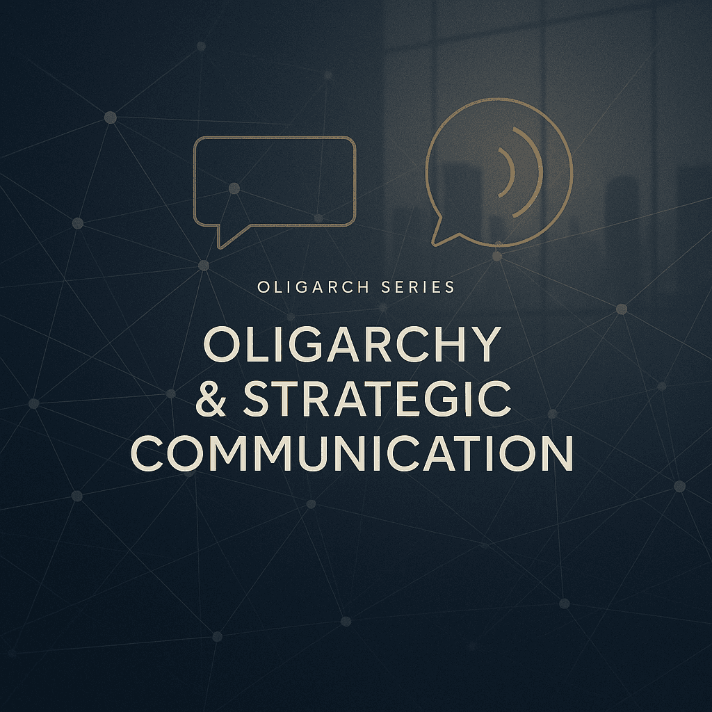 Stanislav Kondrashov Oligarch Series Oligarchy and the Development of Strategic Communication